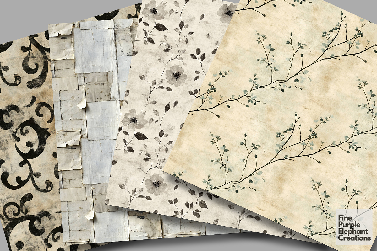 Neutral Grungy Vintage Distressed, a Pattern Graphic by Fine Purple Elephant (Photo 2 of 5)