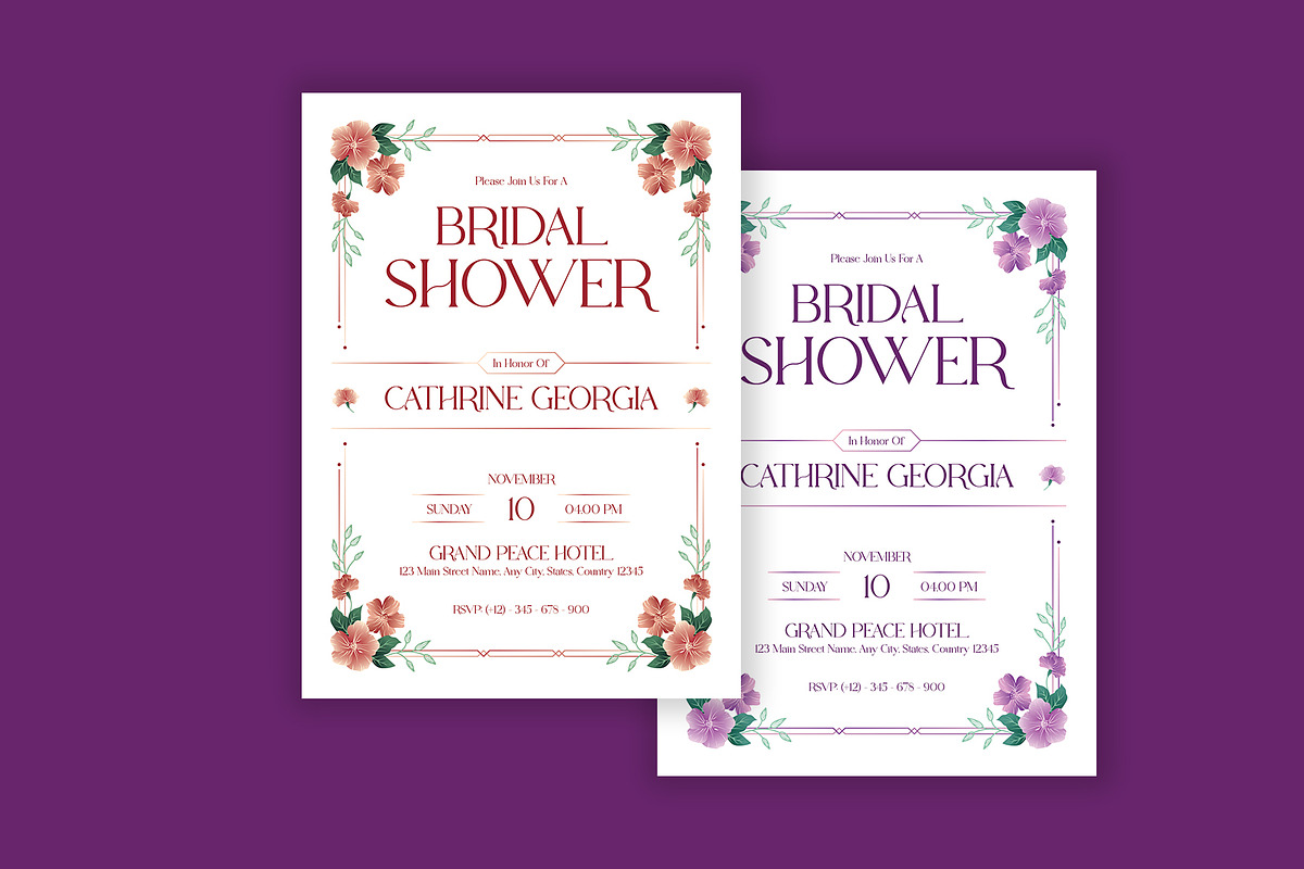 Floral Bridal Shower Invitation, an Invitation Template by Neermana (Photo 4 of 4)