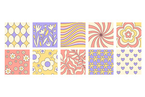 Abstract y2k floral patterns, an Object Illustration by art PVP - market