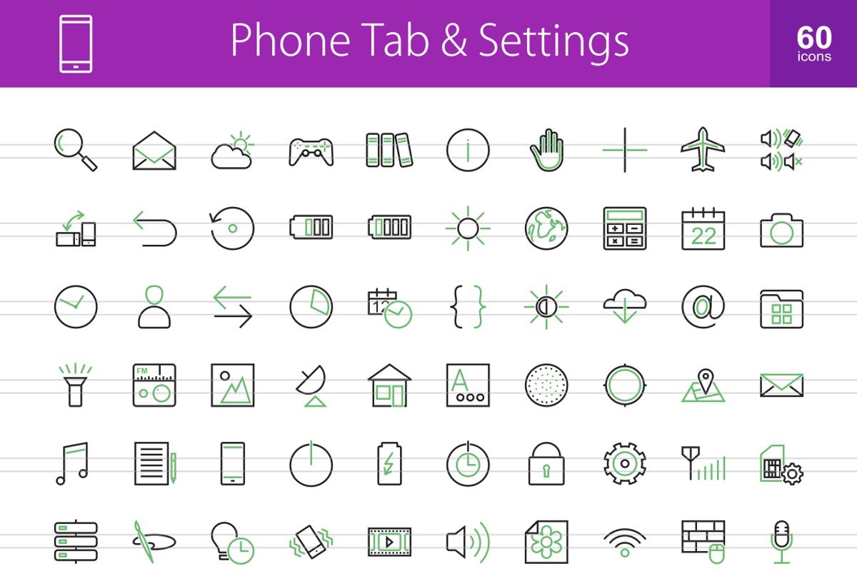 2070 Line Green & Black Icons (V1), an Outline Icon by IconBunny (Photo 2 of 4)