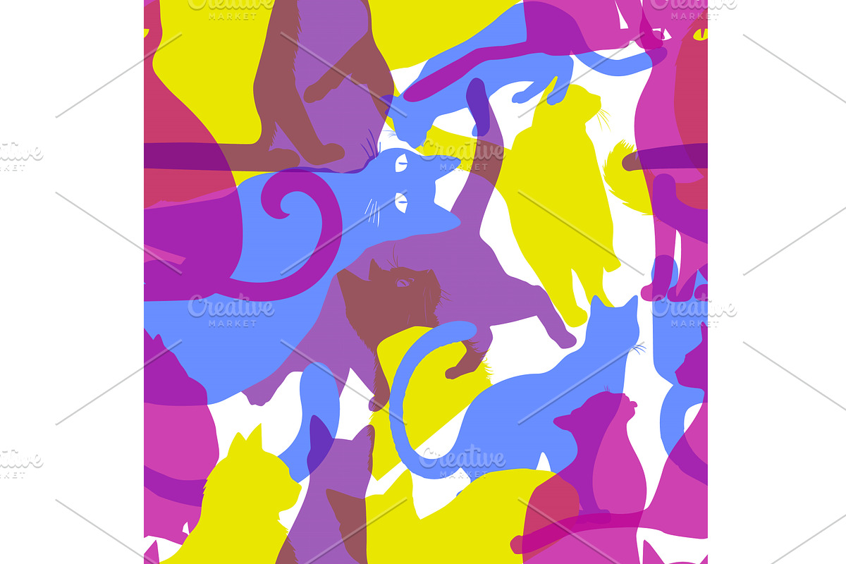 Cute pattern with different cats, an Animal Illustration by Nenahliadava Design