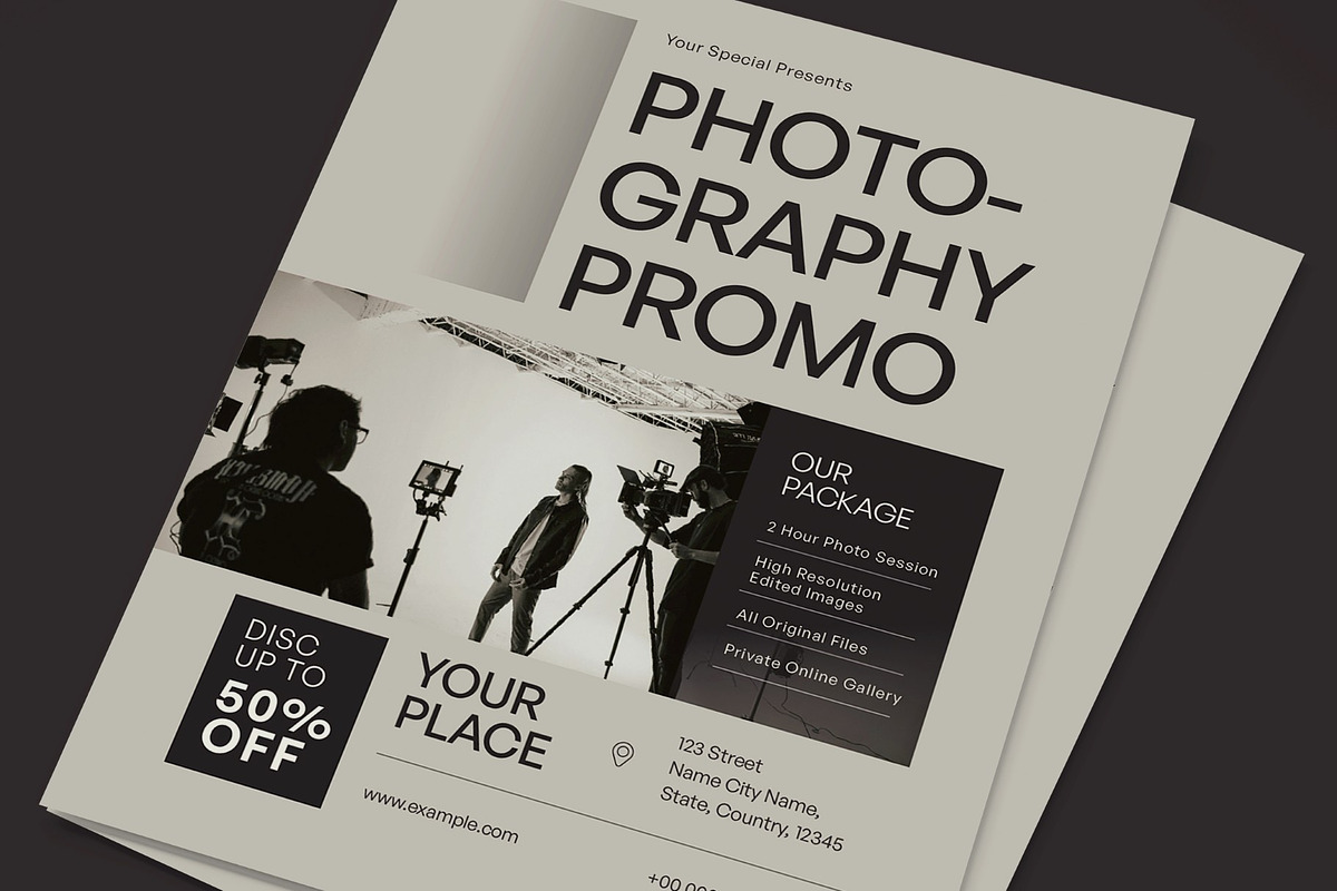 Photography Promo Flyer, a Flyer Template by graphicook (Photo 2 of 3)