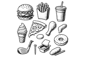 Fast Food Illustration, an Object Graphic by RT Studio