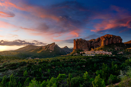 Mallos de Aguero rocks at sunset, Huesca province, Spain., a Nature Photo by CreativePhotoSpain