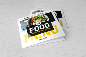 Square Trifold Food Menu