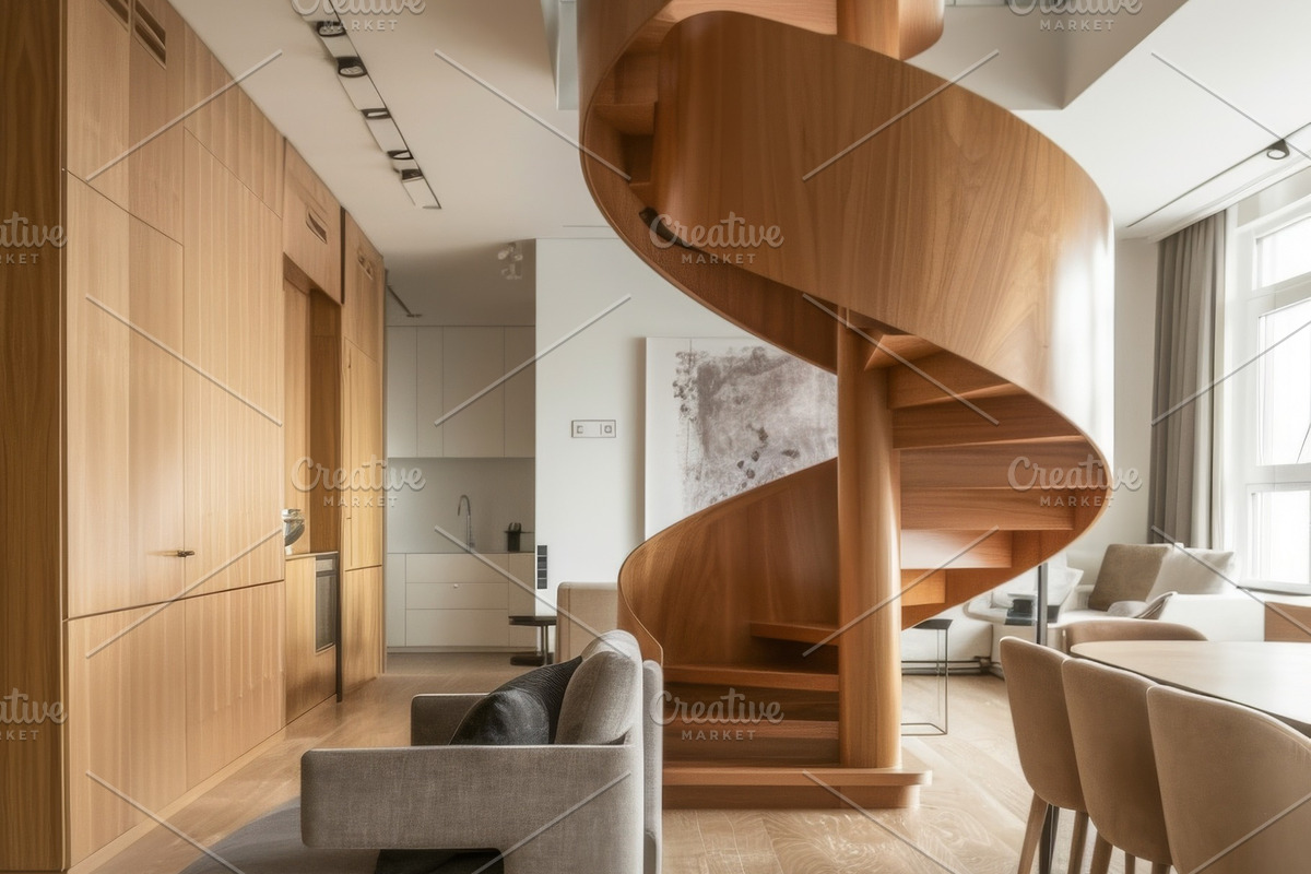 69 Spiral wooden staircases, an Architecture Photo by Handmadefont (Photo 33 of 73)