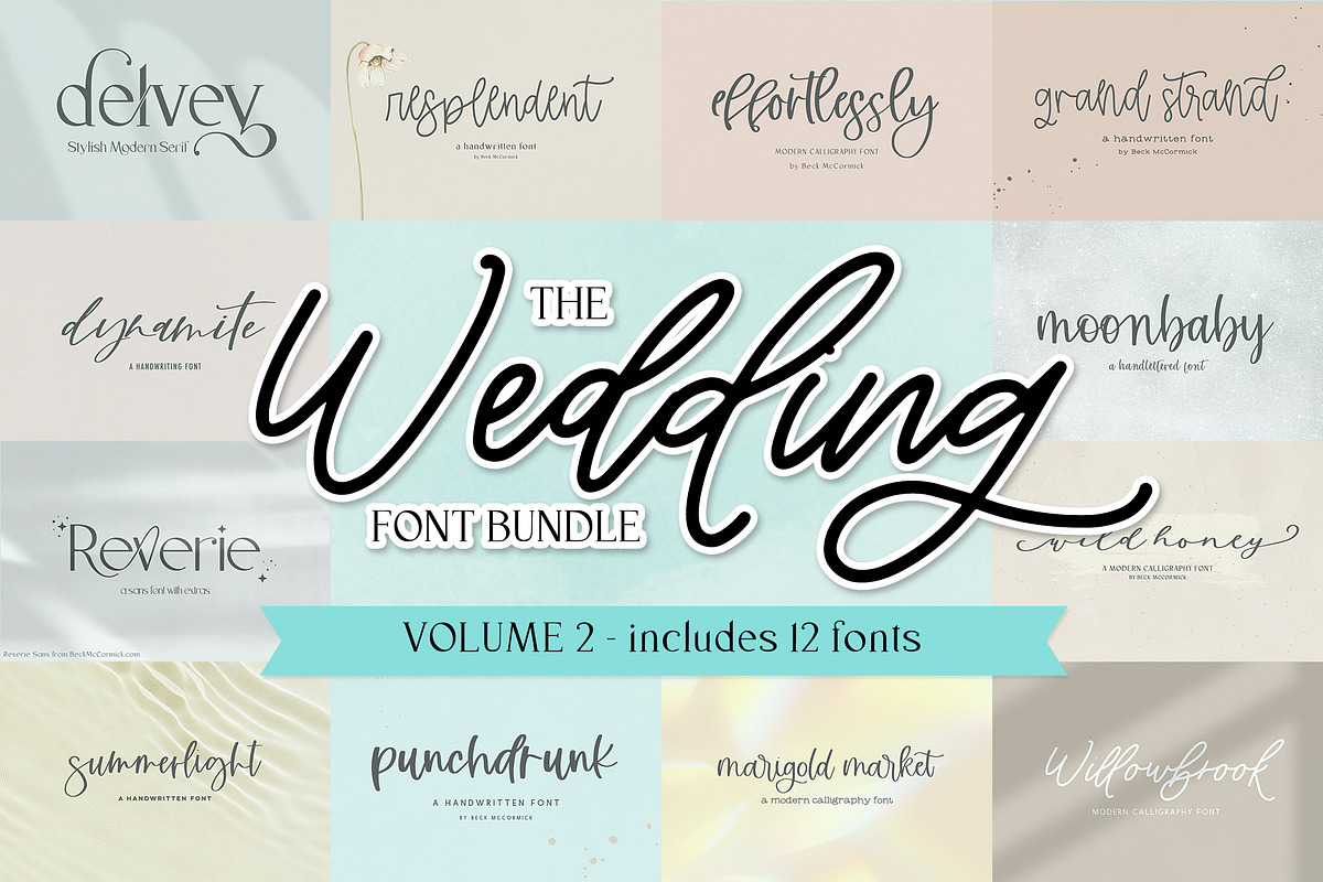 The Wedding Font Bundle Volume 2, a Script Font by Beck McCormick (Photo 1 of 10)