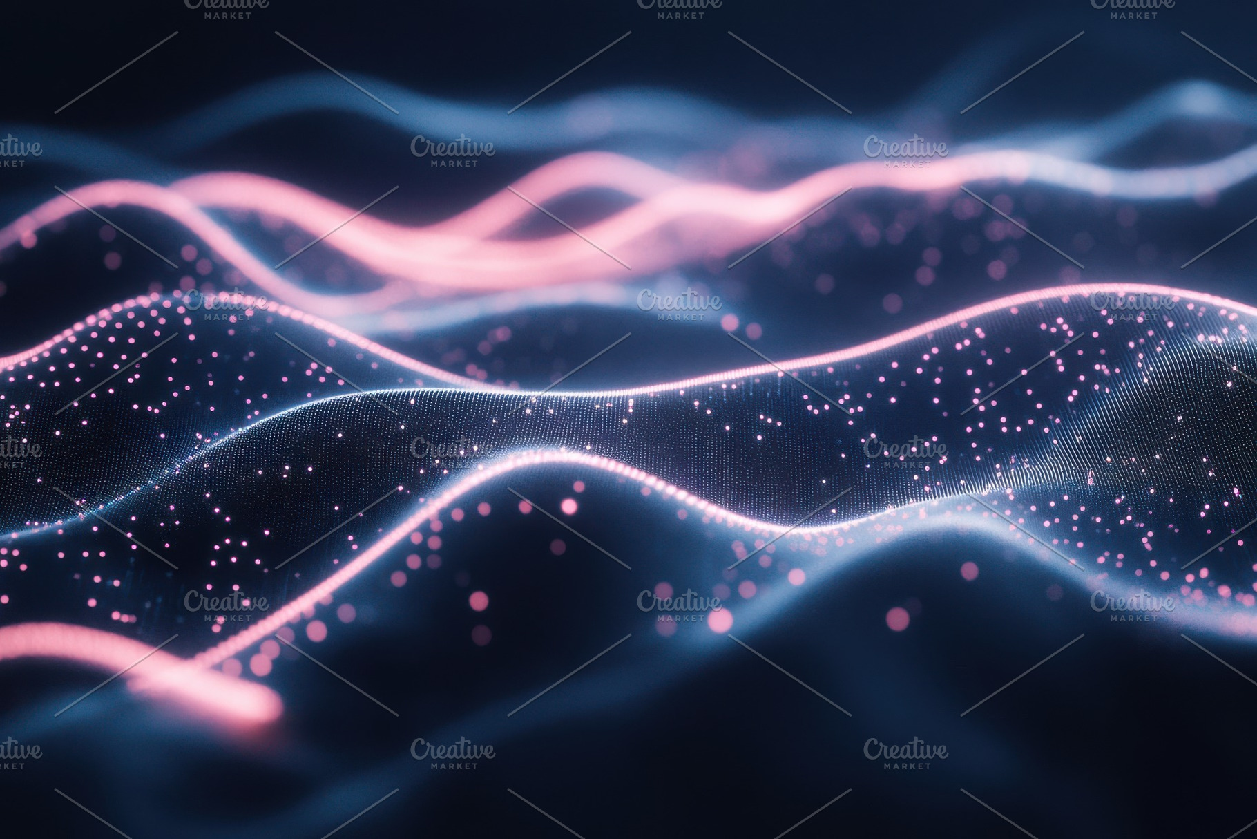 Abstract Pink Blue Digital Waves Dat, a Background Photo by Pixeness Studio