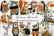 Watercolor nursery animals clipart, an Icon by Designworld (Thumbnail 1 of 5)