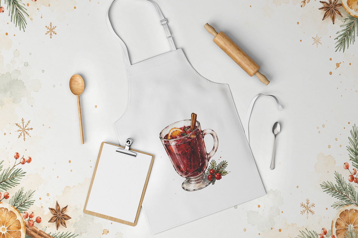 Watercolor Christmas drinks PNG, a Decorative Illustration by dashtik (Photo 4 of 6)