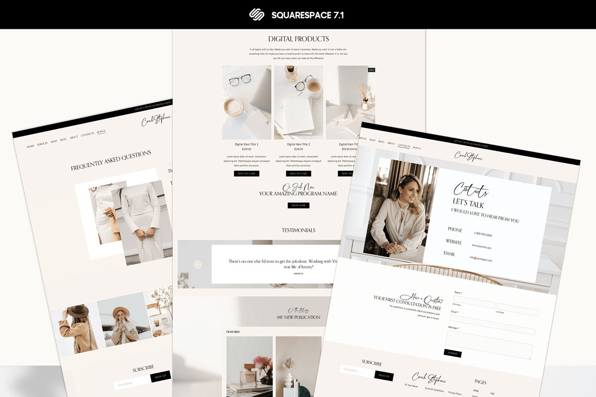 Squarespace Website Template Coach, a Squarespace Template by Presentibox (Photo 4 of 8)