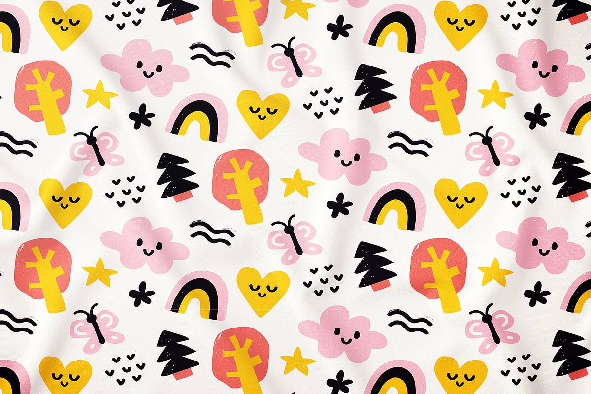 Kid's cute drawings patterns, a Decorative Illustration by OlgaBoncheva (Photo 7 of 7)