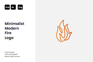 Minimalist Modern Fire Logo, a Branding & Logo Template by Luxury Logos