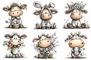 Whimsical Easter Cow Clipart Png, an Illustration by Craft Nest (Thumbnail 4 of 9)