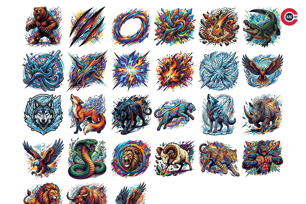 Vibrant Elemental Animal Vector SVGs, an Animal Illustration by C-Kav (Photo 10 of 10)