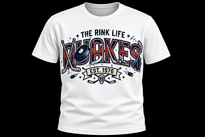 Vintage Rink Life Hockey Logo Design
