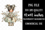 Whimsical Spring Girl Clipart, an Illustration by Designking (Thumbnail 4 of 5)