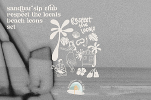 respect the locals beach icon set