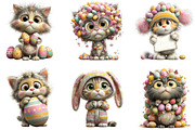 Whimsical Easter Cats Clipart, an Illustration by CraftArtStudio (Thumbnail 5 of 6)