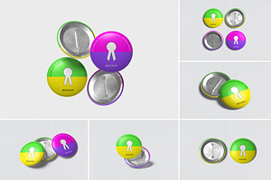 Realistic Pin Button Badge Mockup