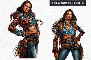 Native Spirit Cowgirls Clipart Set