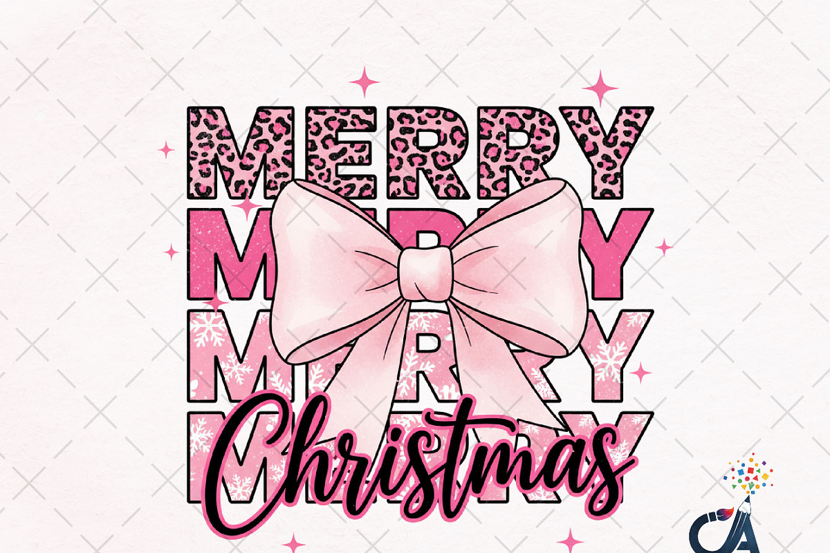 Merry Christmas Bow Sublimation Png, an Illustration by Creative Art (Photo 1 of 6)