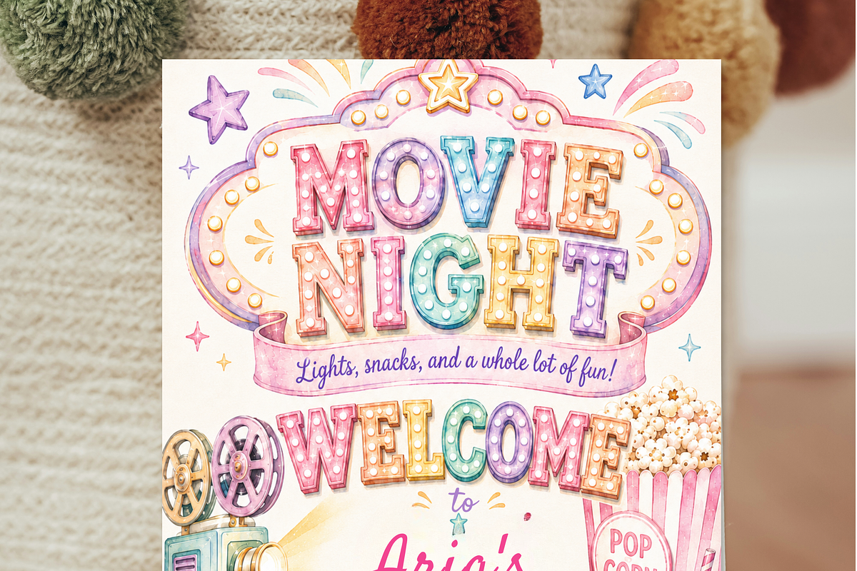 Movie Night Birthday Invitation, an Invitation Template by heynomi (Photo 5 of 19)