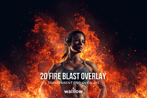20 Fire Blast PNG Overlays, a Background Graphic by Walllow Creatives