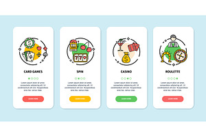 Casino App Screens Cards Set. Vector, a Templates & Theme by Vector and Templates