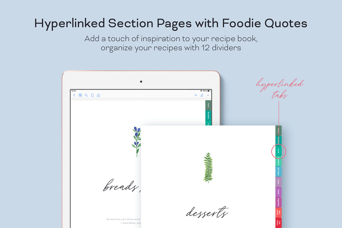 Digital Recipe Book for Goodnotes, a Stationery Template by PickMimi (Photo 3 of 7)