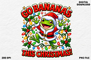 Go Bananas Funny Christmas Frog PNG, an Object Graphic by Zahyl Studio (Thumbnail 1 of 7)