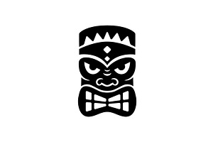Tribal tiki mask with bowtie teeth, an Object Illustration by GraphiShop