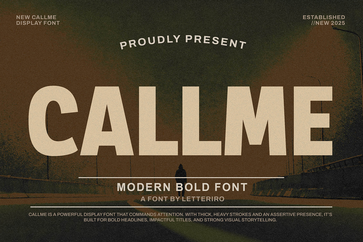 Callme - Modern Bold Font, a Sans Serif Font by Lettersiro (Photo 1 of 9)