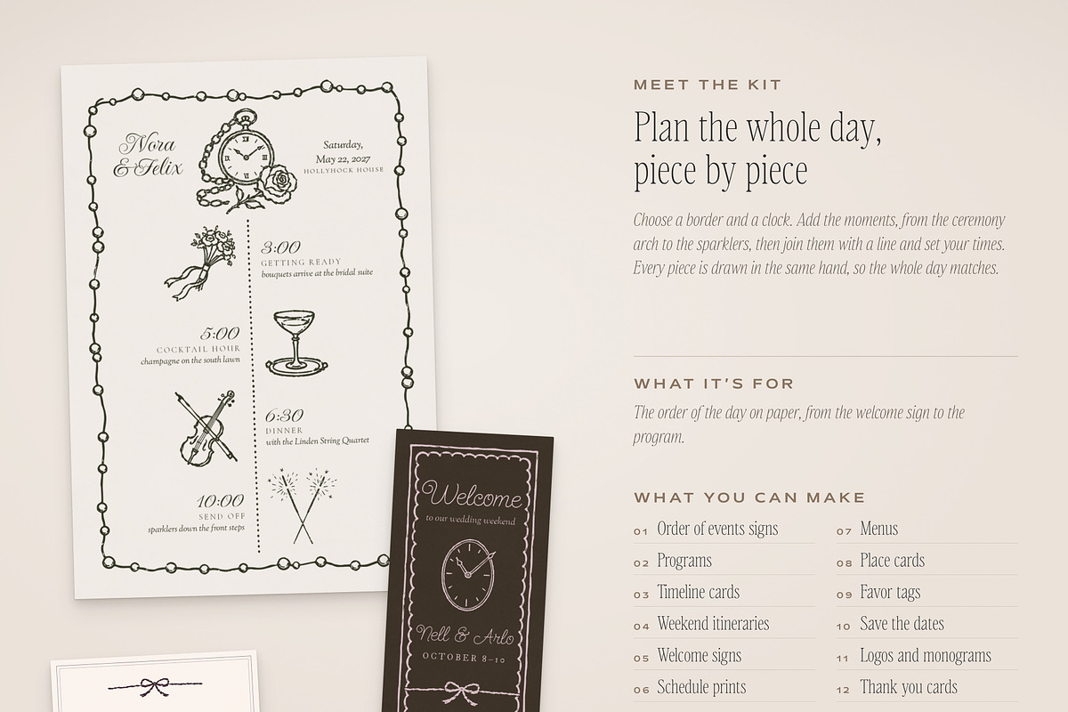 Wedding Timeline & Itinerary Kit, an Object Graphic by The October Creative (Photo 3 of 22)