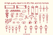 Chinese New Year Graphics Set, a Pattern Graphic by Drafts n Doodles (Thumbnail 2 of 12)