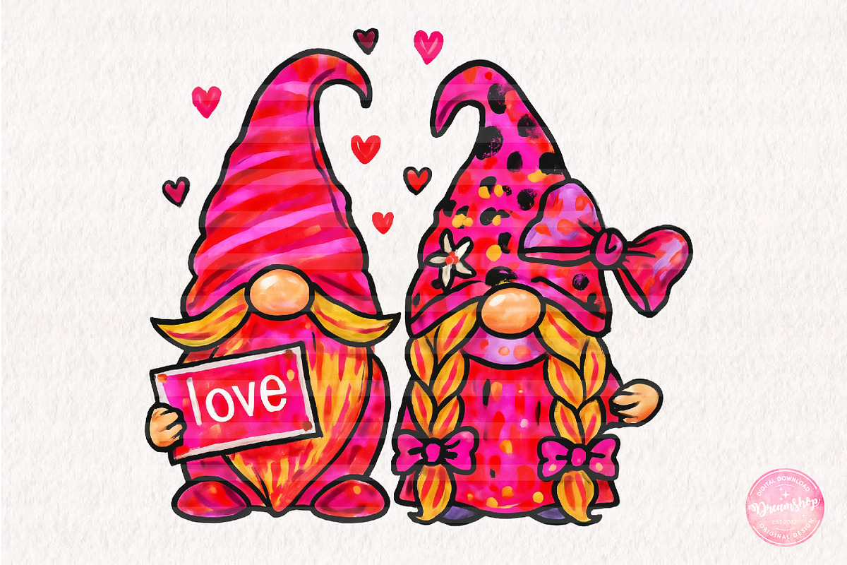 Valentine's Day Gnomies Png, an Illustration by CreationArt (Photo 6 of 6)