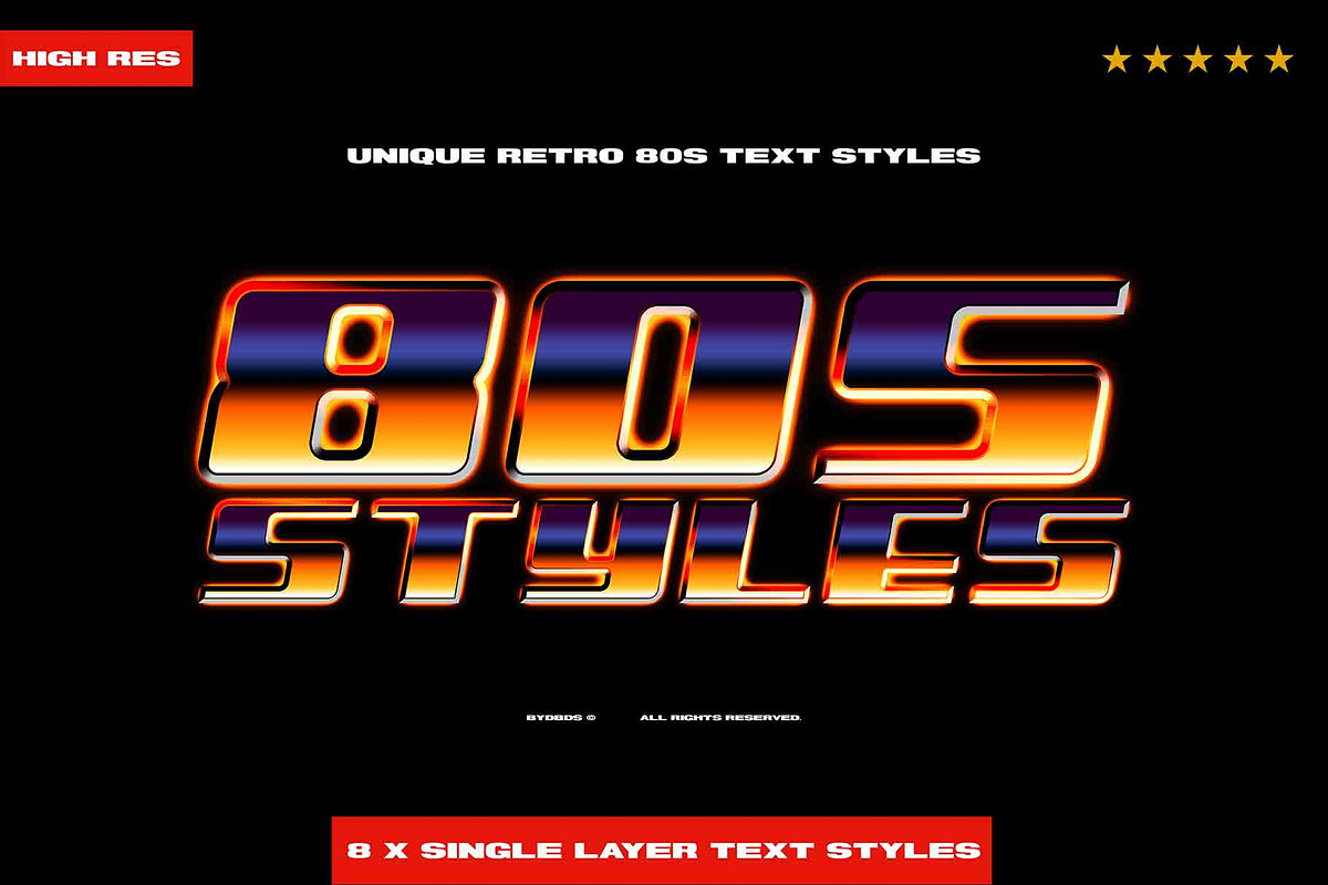 Retro 80s Text Styles byDBDS, a Brushes & More by dbdslondon (Photo 4 of 8)