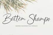 Battem Shampo, a Script Font by pineungtype (Thumbnail 1 of 10)