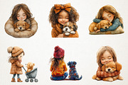 Cute Little Girl and Puppy Dog Png, an Illustration by RobertsArt (Thumbnail 7 of 7)