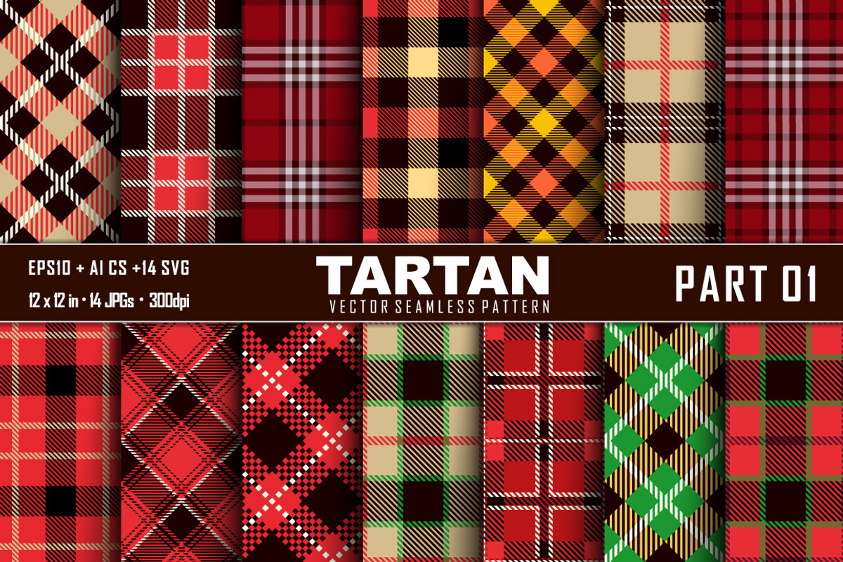 Seamless Tartan Pattern Part-01, a Pattern Graphic by Vectorchoice (Photo 1 of 7)
