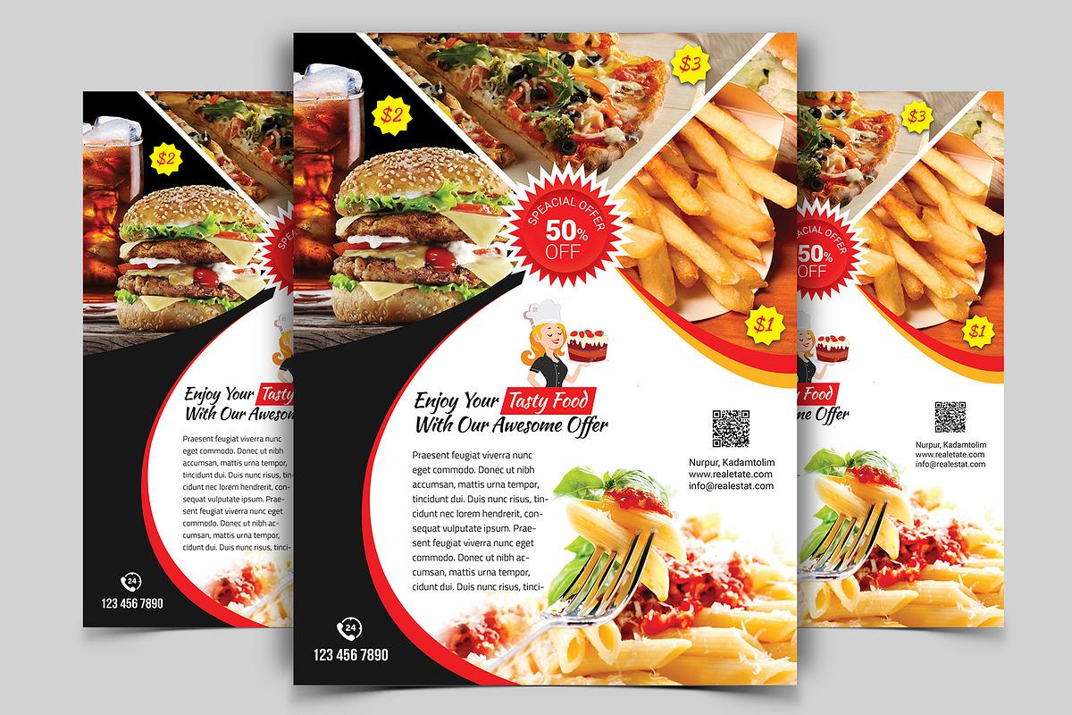 10 Restaurant Flyers Bundle 90% OFF, a Flyer Template by Imagine Design Studio (Photo 2 of 12)