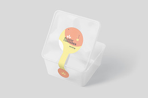 Square Plastic Box Label Mockups