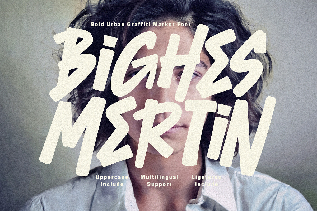 Bighes Mertin Urban Graffiti Marker, a Handwritten Font by Maulana Creative (Photo 1 of 7)