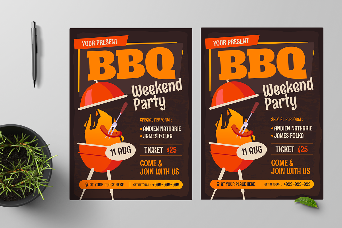 BBQ Weekend Party Flyer, a Flyer Template by Annora Studio (Photo 2 of 6)