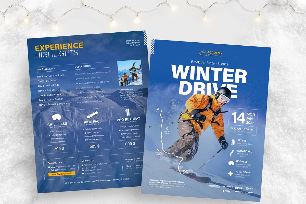 Winter Ski Flyer Template, a Flyer Template by BrandPacks (Photo 1 of 5)