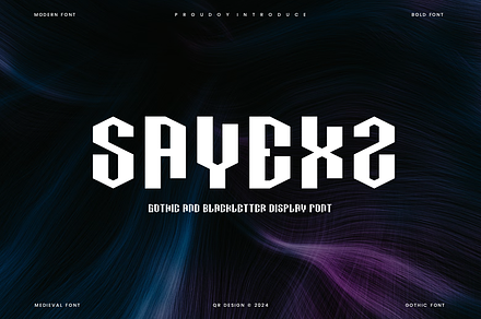 Sayexz - Gothic Display Font, a Sans Serif Font by QR Design Studio