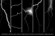 20 Photoshop Lightning Brushes, a Brush Add-On by Dene Studios (Thumbnail 6 of 9)