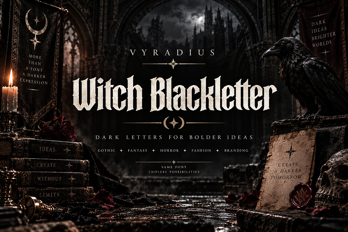 Witch Blackletter, a Blackletter Font by Wow Magic (Photo 1 of 5)