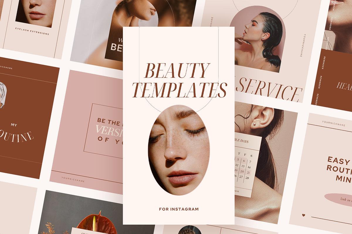 Beauty Social Media Templates, a Social Media Template by Kseniia_Design (Photo 1 of 9)