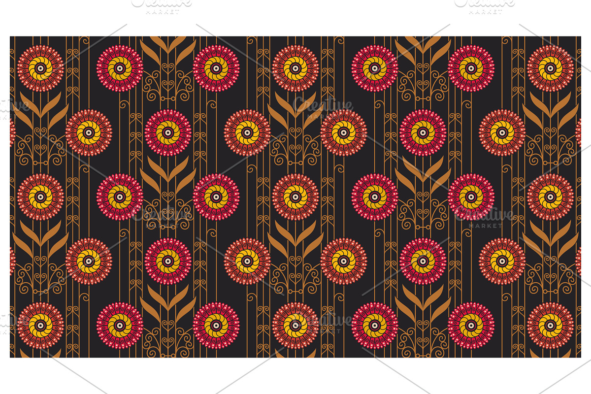 Art Deco Floral Ornament, a Pattern Graphic by Creative Backgrounds